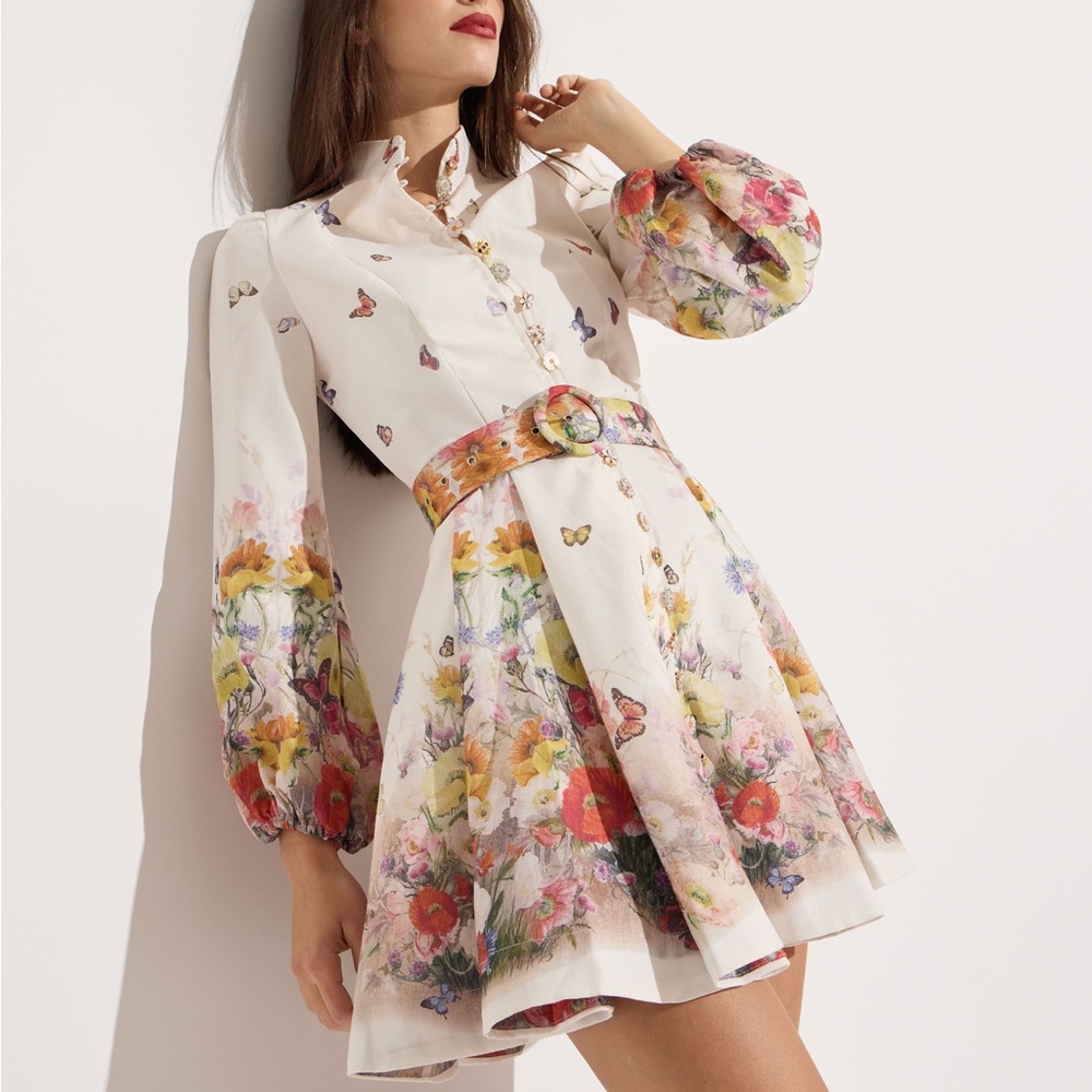 Chic Floral Long Sleeve Dress